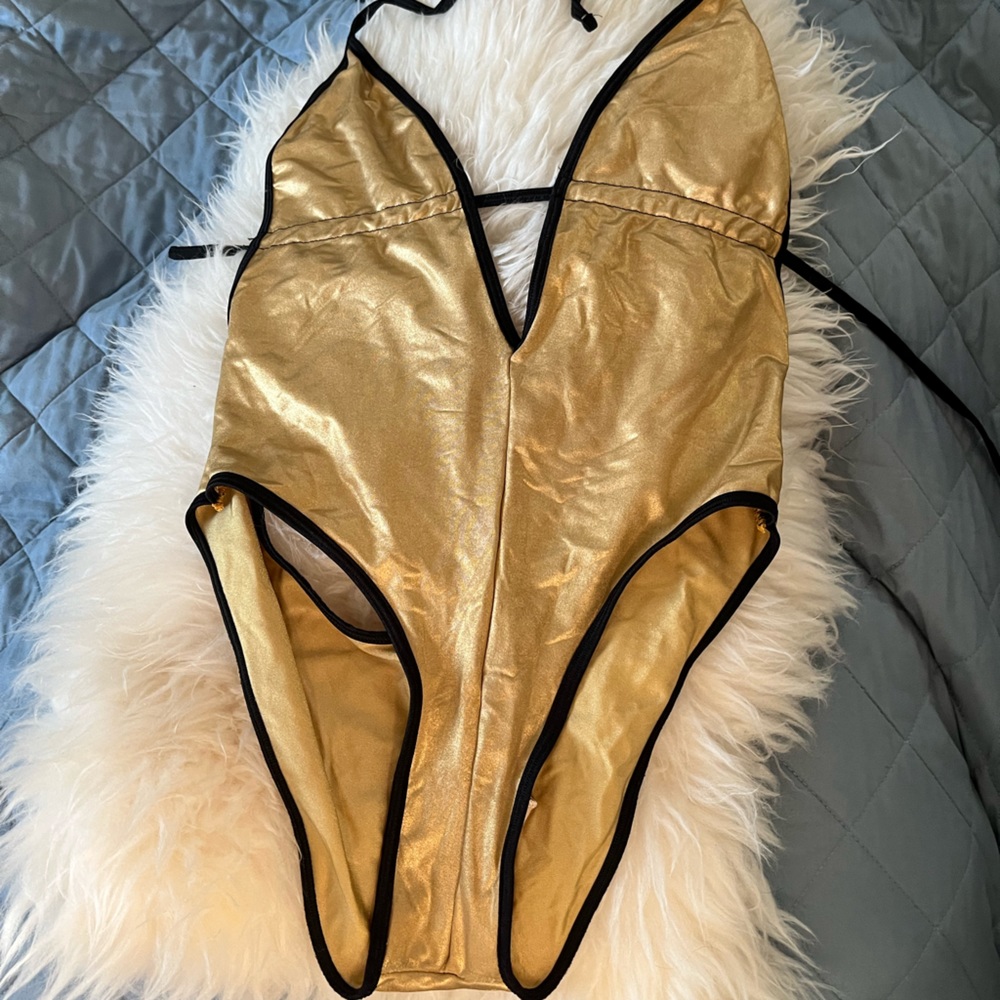 American Apparel metallic gold bikini